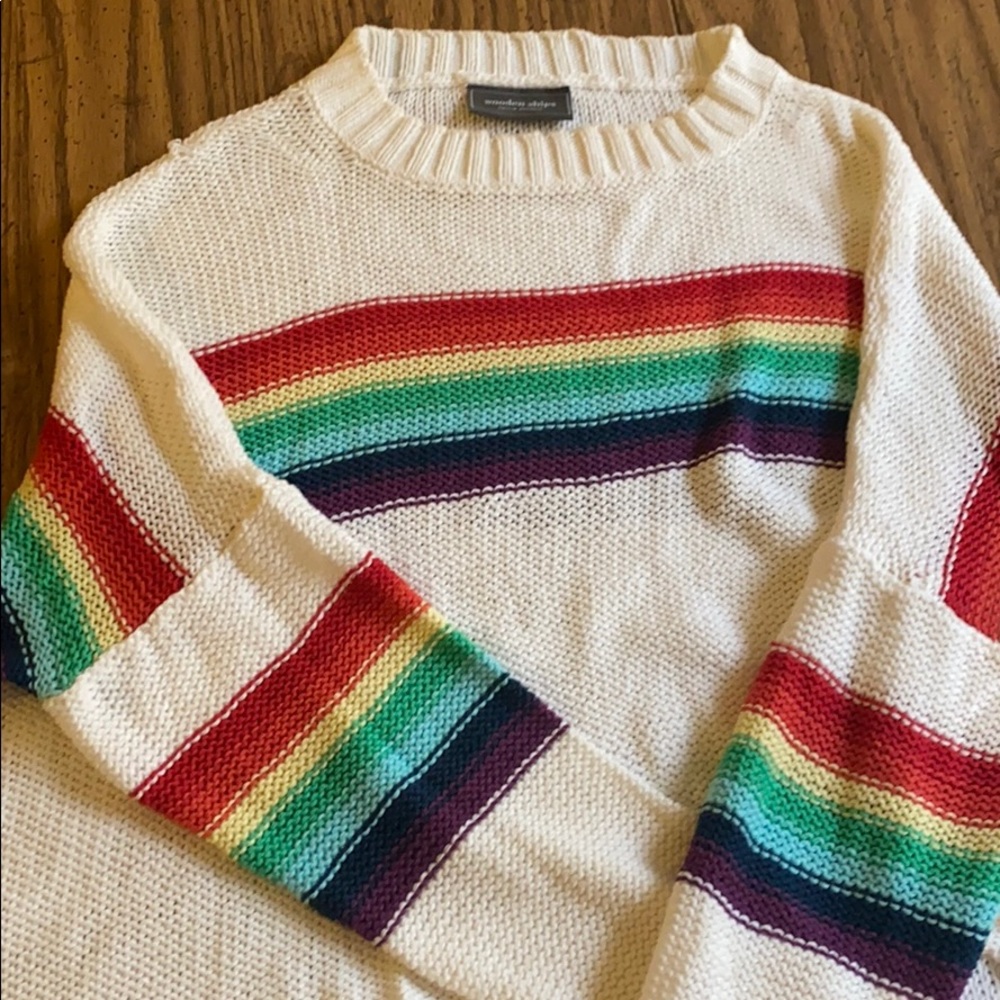 Wooden Ships rainbow sweater